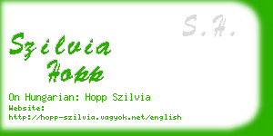 szilvia hopp business card